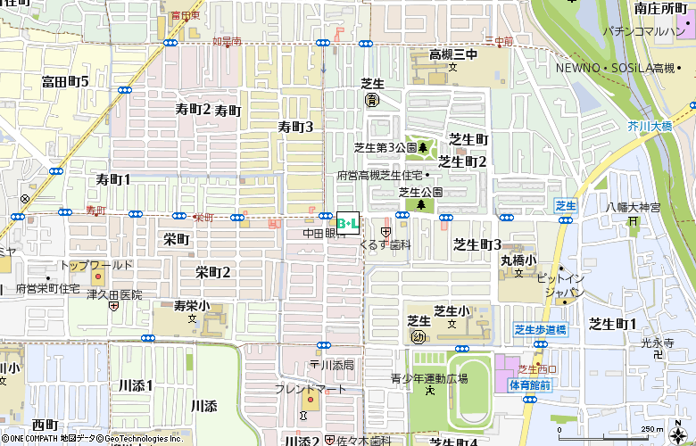 中田コンタクト付近の地図